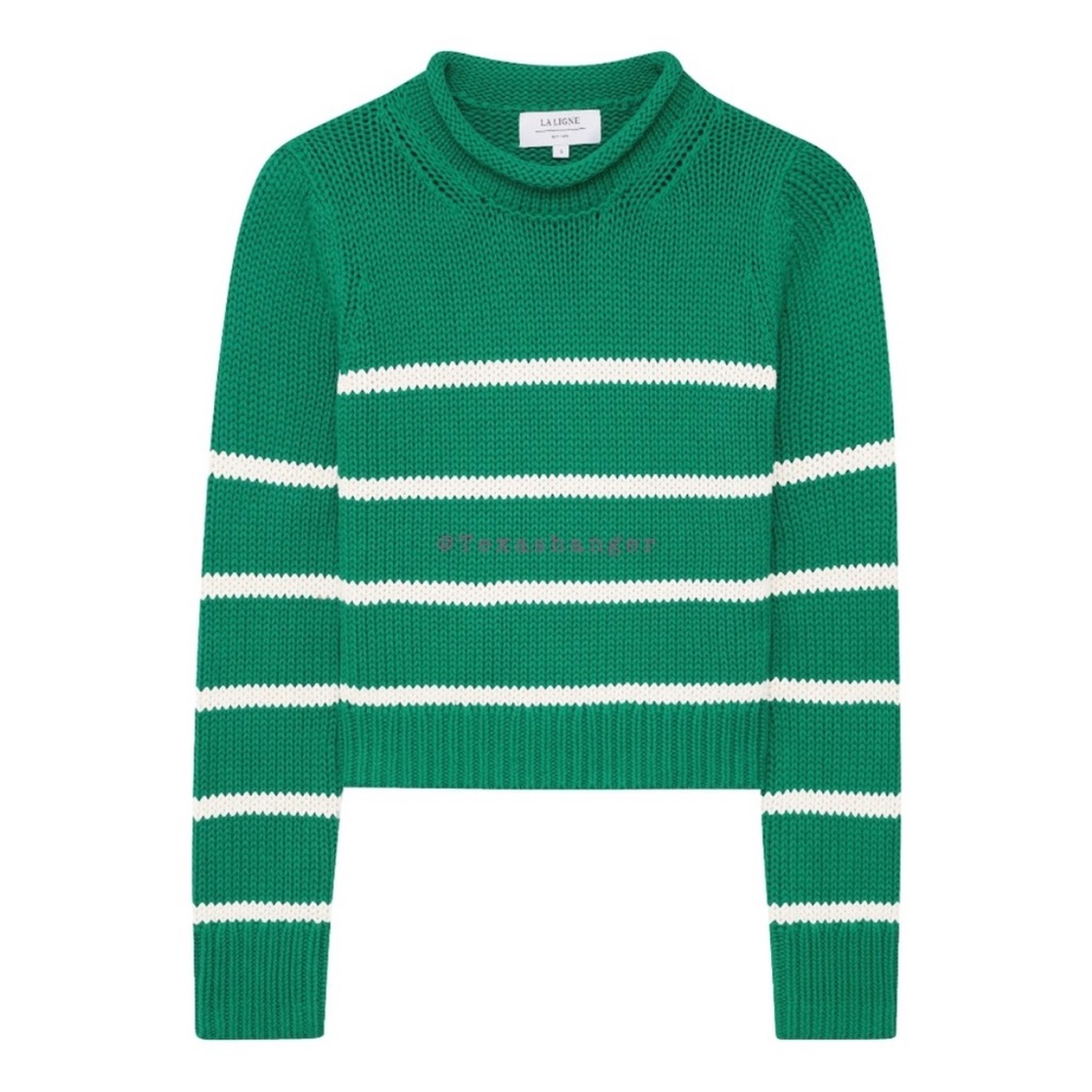 NWT La Ligne Mini Marin Sweater Striped Knit Cotton Crop small